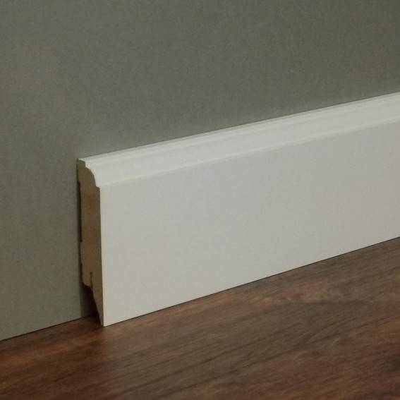 Sockelleiste / Fußleiste / Bodenleiste Bergamo-10 (72043) | 16 x 78 x 2500 mm | Weiß von Kosche