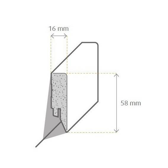Sockelleiste / Fußleiste / Bodenleiste Lecco-124 (73456) | 16 x 58 x 2500 mm | Eiche Oslo braun von Kosche