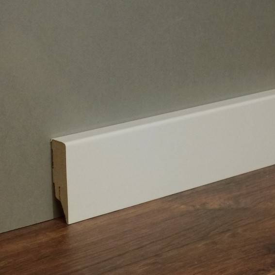 Sockelleiste / Fußleiste / Bodenleiste Lecco-71 (73145) | 16 x 58 x 2500 mm | Ultra weiß glänzend von Kosche