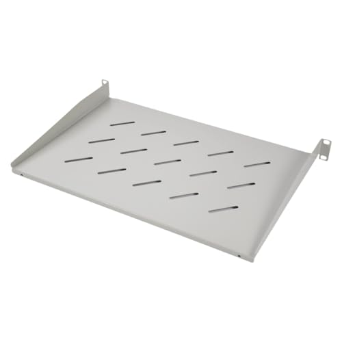 Koscom Connect Fachboden für Netzwerkschrank 19 Zoll I Server Rack Ablagefach (BxTxH) 483x300x45 mm I 1 HE Einlegeboden zum Festeinbau ab 300 mm Tiefe I Traglast 25 kg (Grau) von Koscom