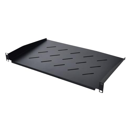 Koscom Connect Fachboden für Netzwerkschrank 19 Zoll I Server Rack Ablagefach (BxTxH) 483x300x45 mm I 1 HE Einlegeboden zum Festeinbau ab 300 mm Tiefe I Traglast 25 kg (Schwarz) von Koscom