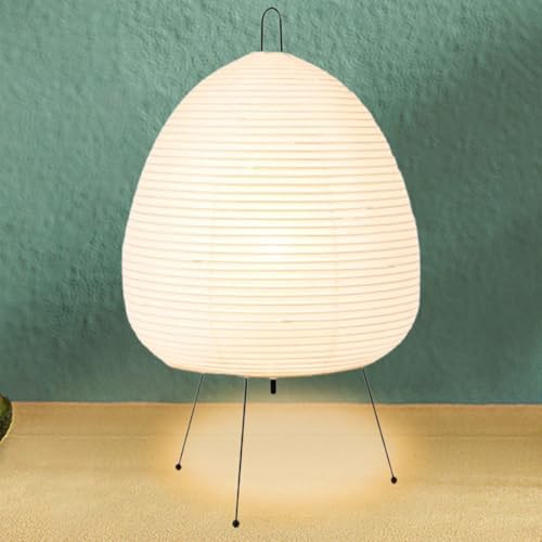 Kosinso Papierlampe, Reispapier Lampe Papier Retro Nachttischlampe (mit dreifarbiger Lichtquelle), Nachtlicht Gemütliche Nachttischlampe Tischbeleuchtung Dekorative Tischlampe Stimmung Tischlicht von Kosinso