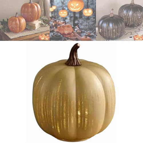 Set mit 2 Beleuchteten Sternennacht,Funkelnder Sternennacht-Glaskürbis Nachtlicht mit Timer-Beleuchtung, Herbst- und Erntedankdekorationen für den Tisch zu Hause oder im Landhausstil (Off-White L) von Kosinso