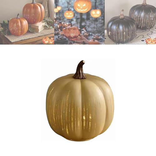 Set mit 2 Beleuchteten Sternennacht,Funkelnder Sternennacht-Glaskürbis Nachtlicht mit Timer-Beleuchtung, Herbst- und Erntedankdekorationen für den Tisch zu Hause oder im Landhausstil (Off-White S) von Kosinso