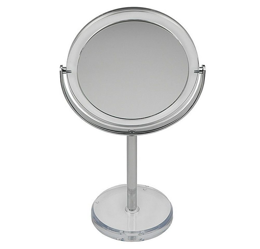 Koskaderm Spiegel Standspiegel, Acrylglas mit Metallständer, Tisch-Spiegel, Drehbar, Schwenkbar mit 10-fach Vergrößeru von Koskaderm