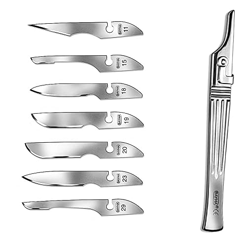 14x Bayha Skalpellklingen und Griff Nr.1, Mix Klingenset Steril von Kosmetex, einzeln verpackt von Kosmetex