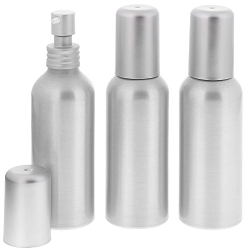 Aluminium-Flasche, Gel Lotion Spender, Pumpspender, 100ml Kosmetex, Alu bruchsicher, rund, 3× 100 ml Lotion Spender von Kosmetex