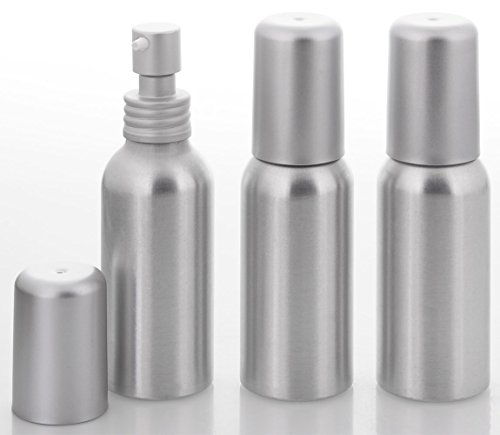 Aluminium-Flasche, Gel Lotion Spender, Pumpspender, 50 ml Kosmetex, Alu bruchsicher, rund, 3× 50 ml Lotion Spender von Kosmetex