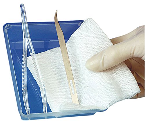 Fadenzieh-Set steril, Fadenmesser, Einwegpinzette, Auffangschale, Mullkompresse Kosmetex 4-teilig, steril verpackt (5 Pack) von Kosmetex