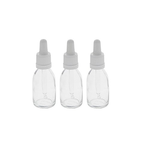Kosmetex Klarglasflasche mit Pipette, leere 30ml Glasflasche, Pipettenflasche mit kompletter Pipettenmontur, 3 x 30 ml von Kosmetex