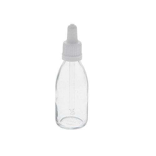 Kosmetex Klarglasflasche mit Pipette, leere 50ml Glasflasche, Pipettenflasche mit kompletter Pipettenmontur, 1 x 50ml von Kosmetex