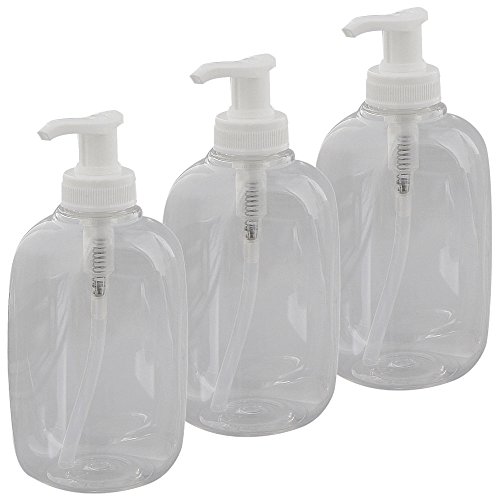Kosmetex Leerer Seifenspender 300ml klare Flasche mit Pumper, Pumpflasche PET, 3X 300ml klar von Kosmetex