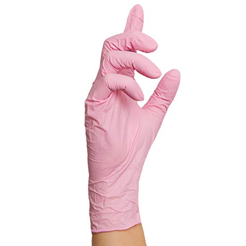 Kosmetex Nitrilhandschuhe Rosa, Rose Einmalhandschuhe, 100 Stück (S) von Kosmetex