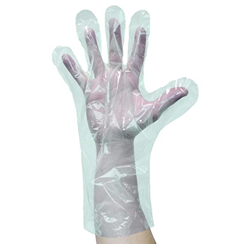 Kosmetex PE-Einmalhandschuhe, transparent, unsteril, gehämmert, 100 Stück (Extra Lang) von Kosmetex