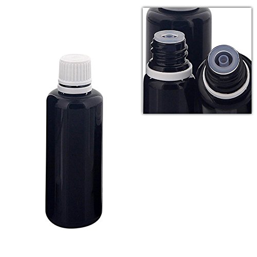 Kosmetex Violett-Glas Flasche für Tropfen, mit Tropfer DIN 18 Gewinde, Mironglas-Flasche Tropfelflasche 50ml, 50 ml von Kosmetex