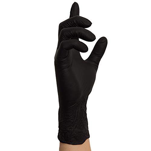 Nitrilhandschuhe Black, Schwarze Einmalhandschuhe, 100 Stück (S) von Kosmetex