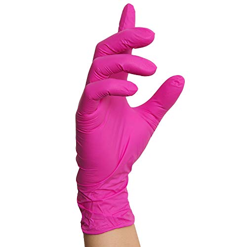 Nitrilhandschuhe Pink Magenta, Einmalhandschuhe, 100 Stück (S) von Kosmetex