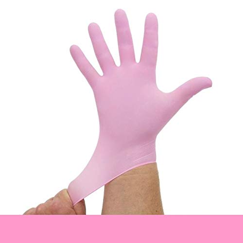 Nitrilhandschuhe Pink Rosa, Einmalhandschuhe, Einweghandschuhe, 100 Stück, Größe XS von Kosmetex