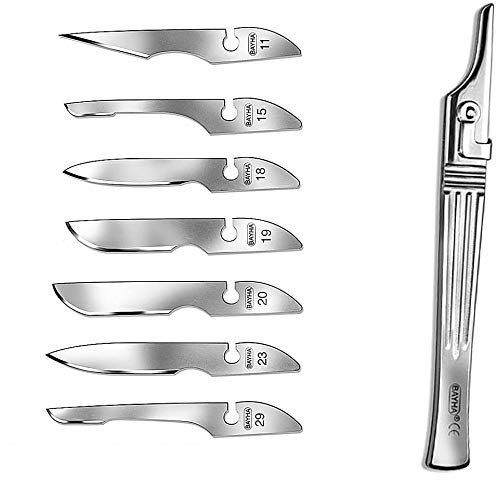Set 14x Bayha Klingenset gemischt, 1x Klingen-Halter mit Riegelsystem, Halter u. Klingen Set von Kosmetex