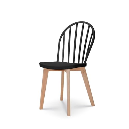 Kosmi Esszimmerstuhl Lea mit Holzbeinen (1, schwarz) von Kosmi