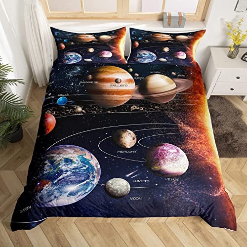 Bettwäsche 135x200 Kosmos Raum Weich Atmungsaktiv Mikrofaser Galaxis Bettwäsche-Sets Junge Bettbezug + 2 Kissenbezug 80x80 cm, mit Reißveschluss von Kosmos