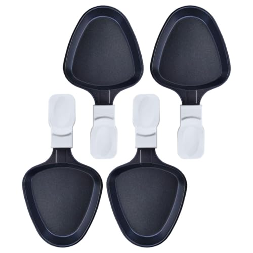 Kosmosta antihaftbeschichtete Mini Grillkäseschale Ersatz Raclette Pfännchen Schmelzzubehör für Raclette Gerichte Mini Raclette Pfännchen, Raclette dreieckig (4 Stück) von Kosmosta