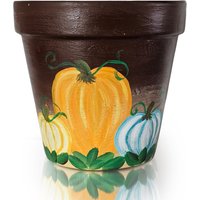Handbemalter Kürbis Terrakotta Topf Herbst Dekor, Erntedank Und Geschenk von Kossitas