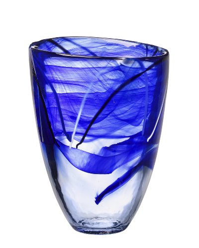 Kosta Boda Kontrastreiche Vase, blau von Kosta Boda