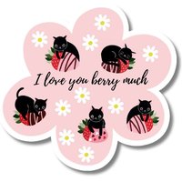 Ich Liebe Dich Beere Viel - Magnet Katze Erdbeeren Kostenloser Versand Im Inland Süße Schwarze Katzen Kota + Khloe von KotaAndKhloe