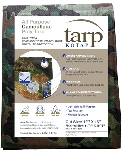 Kotap 12-ft X 16-ft Camouflage 7-mil Poly Tarp, Artikel: tcm-1216 von Kotap