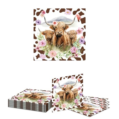 Kotkiddy 20 Stück Highland Cow Servietten Braun Cow Print Geburtstags Party Dekorationen Westliche Highland Cow Einweg Papier Servietten für Geburtstag Dusche Kotkiddy 20 Stück Highland Cow Servietten Braun Cow Print Geburtstags Party Dekorationen Westliche Highland Cow Einweg Papier Servietten für Geburtstag Dusche von Kotkiddy