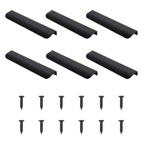 Kotkiddy 6 Stück Möbelgriffe Versteckter Türgriff Schrankgriffe Aluminium Schubladengriff Versteckter Griffe Unsichtbare Möbelgriffe Küchengriffe - Schwarz, 12cm Kotkiddy 6 Stück Möbelgriffe Versteckter Türgriff Schrankgriffe Aluminium Schubladengriff Versteckter Griffe Unsichtbare Möbelgriffe Küchengriffe - Schwarz, 12cm von Kotkiddy