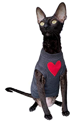 Kotomoda Katzenshirt I love you dunkelgrau (M) von Kotomoda