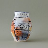 Handmade Contemporary Ceramic Vase, Inspired By Ancient Design, With Urban Painting, Perfect It-Piece For Modern Interior Handmade Contemporary Ceramic Vase, Inspired By Ancient Design, With Urban Painting, Perfect It-Piece For Modern Interior von KottiCeramics
