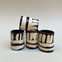 Set Of 4 Handmade Stoneware Nerikomi Napkin Rings - Holders A Must-Have For Artistic & Unique Tableware Lovers Set Of 4 Handmade Stoneware Nerikomi Napkin Rings - Holders A Must-Have For Artistic & Unique Tableware Lovers von KottiCeramics