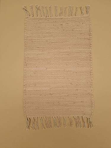 Kottig Fleckerl Handweb Teppich Fleckerlteppich Uni 70x140 Garmisch Flickenteppich Einfarbig (Schlamm) von Kottig