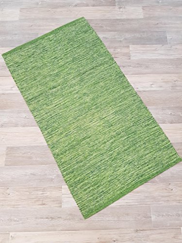 Kottig Fleckerlteppich Handweb Fleckerl Teppich Flickenteppich Mallorca 70x130 cm grün von Kottig