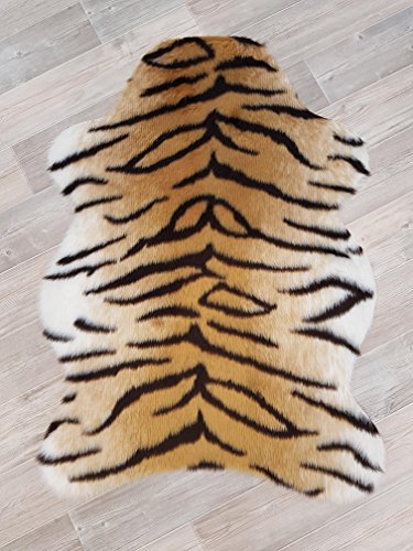 Kottig Tierfell Synthetik Tiger 75 x 100 cm waschbar bis 40° 80% Acryl 20% Polyester von Kottig