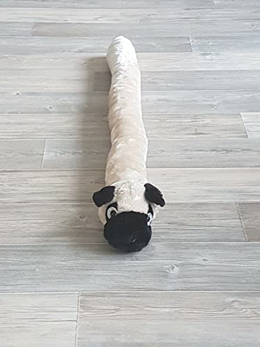 Zugluftstopper Windstopper Türvorleger Zugluft Tiere Plüsch 90cm Energiespar für Tür & Fenster (Hund Mops) von Kottig