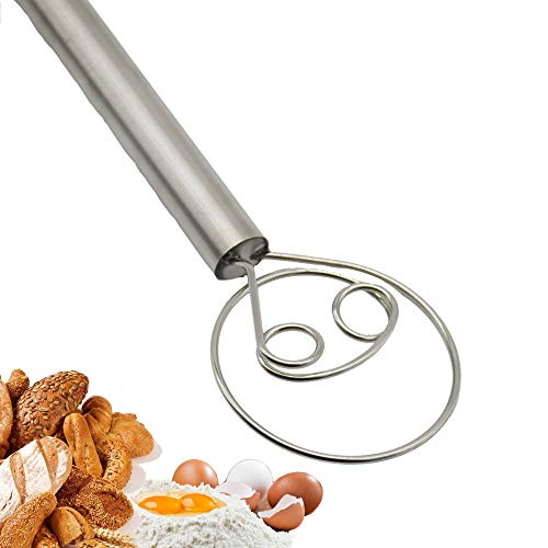 Kotuam Schwedischer Teigbesen, Edelstahl Brotteig Schneebesen Keksteig Handmixer Original dänischer Teig Schneebesen holländischer Schneebesen für Teig von Kotuam