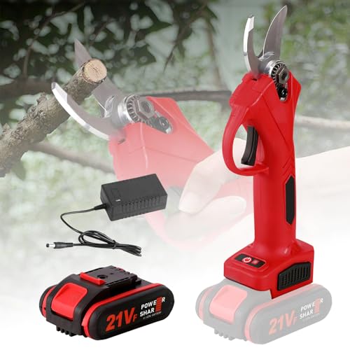 Elektrische Gartenschere, 21 V, 600 W, kabellos, 40 mm, 6500 mAh, elektrische Gartenschere mit Batterien, zum Beschneiden von Gartenarbeiten, Obstbäumen und Weinbergen (1 Akku) von Kouamor