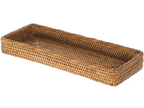 Kouboo La Jolla lang gestreckt Rattan Eitelkeit Tablett, honigbraunem P, Rattan und Korbweide, Honey-Brown, 41.274999999999999 x 15.24 x 5.08 cm von Kouboo