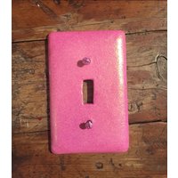 Pink Glitzer Lichtschalterplatte Hot Toggle Cover Single Sparkle Switchplate Spezialanfertigungen von KousoulasKreations