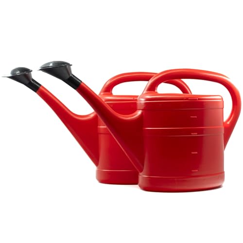 2X Gießkanne 5L ROT + 1x KÜHLSCHRANKMAGNET! Blumenkanne Kunststoff für groß & klein, Garten & Zimmerpflanzen Gießkannen Gieskanne Gieskannen Giesskanne 5 Liter Watering Can Kinder Zimmergießkanne von KOVA