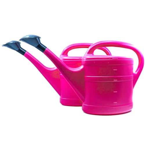 2X Gießkanne 5L PINK + 1x KÜHLSCHRANKMAGNET! Blumenkanne Kunststoff für groß & klein, Garten & Zimmerpflanzen Gießkannen Gieskanne Gieskannen Giesskanne 5 Liter Watering Can Kinder Zimmergießkanne von KOVA