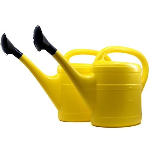 2X Gießkanne 5L GELB + 1x KÜHLSCHRANKMAGNET! Blumenkanne Kunststoff für groß & klein, Garten & Zimmerpflanzen Gießkannen Gieskanne Gieskannen Giesskanne 5 Liter Watering Can Kinder Zimmergießkanne von KOVA