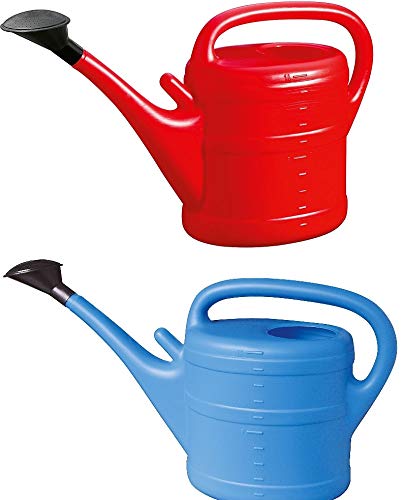 2X Gießkanne 10L ROT + HELLBLAU + 1x KÜHLSCHRANKMAGNET! Giesskanne Kunststoff für groß & klein Garten & Zimmerpflanzen Gießkannen Gieskanne Gieskannen 10 Liter Watering Can Gieskannen10Liter lr von KOVA