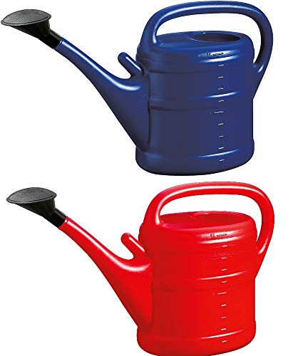 2X Gießkanne 10L ROT + BLAU + 1x KÜHLSCHRANKMAGNET! Giesskanne Kunststoff für groß & klein Garten & Zimmerpflanzen Gießkannen Gieskanne Gieskannen 10 Liter Watering Can Gieskannen10Liter lr von KOVA