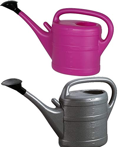 2X Gießkanne 10L LILA + ANTHRAZIT + 1x KÜHLSCHRANKMAGNET! Giesskanne Kunststoff für groß & klein Garten & Zimmerpflanzen Gießkannen Gieskanne Gieskannen 10 Liter Watering Can Gieskannen10Liter lr von KOVA