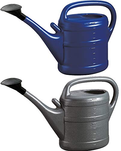 2X Gießkanne 10L BLAU + ANTHRAZIT + 1x KÜHLSCHRANKMAGNET! Giesskanne Kunststoff für groß & klein Garten & Zimmerpflanzen Gießkannen Gieskanne Gieskannen 10 Liter Watering Can Gieskannen10Liter lr von KOVA